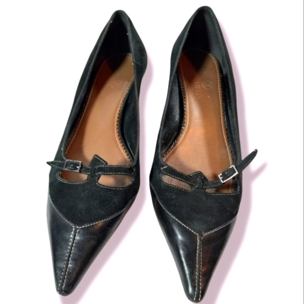 Cole Haan Black Suede Kitten Heels, size 8B Women's